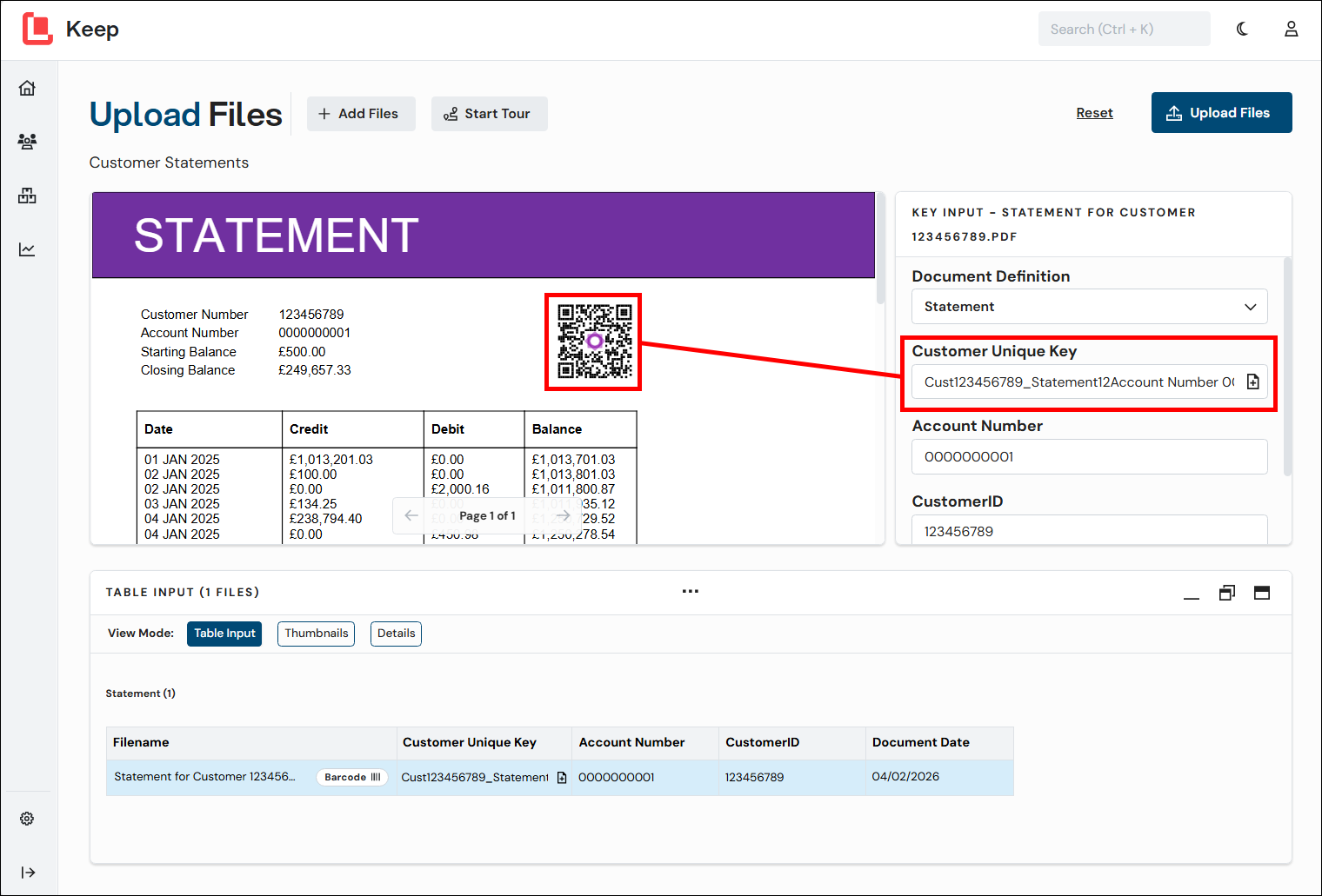 Barcode scan matched to CUK.